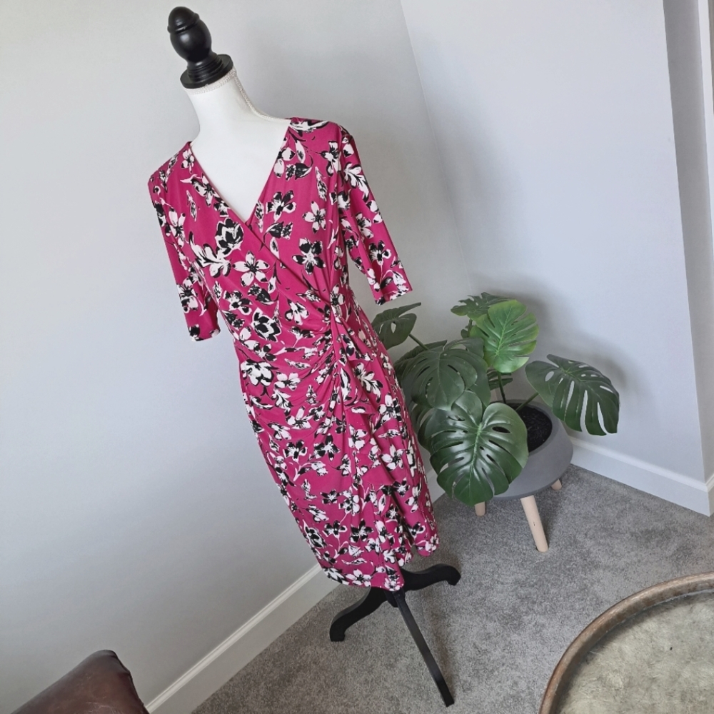 Sz 12 American Living side-ruched dress, like new